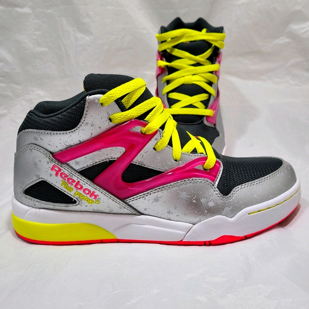 RARE Vintage Reebok The Pump Sneakers Pink/Yellow